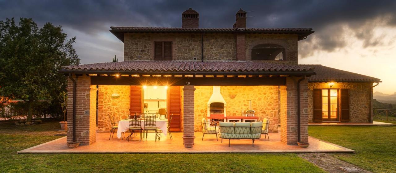 Casa Ora D'Oro - Panoramic Views / Pool / Private Garden Villa Trequanda Eksteriør billede